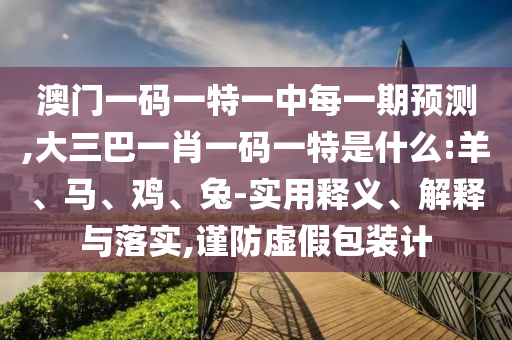 澳門一碼一特一中每一期預(yù)測,大三巴一肖一碼一特是什么:羊、馬、雞、兔-實用釋義、解釋與落實,謹(jǐn)防虛假包裝計