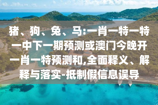 豬、狗、兔、馬:一肖一特一特一中下一期預(yù)測或澳門今晚開一肖一特預(yù)測和,全面釋義、解釋與落實(shí)-抵制假信息誤導(dǎo)
