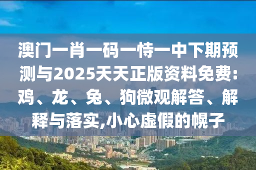 澳門一肖一碼一恃一中下期預(yù)測(cè)與2025天天正版資料免費(fèi):雞、龍、兔、狗微觀解答、解釋與落實(shí),小心虛假的幌子