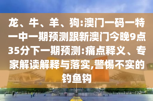 龍、牛、羊、狗:澳門一碼一特一中一期預(yù)測跟新澳門今晚9點35分下一期預(yù)測:痛點釋義、專家解讀解釋與落實,警惕不實的釣魚鉤